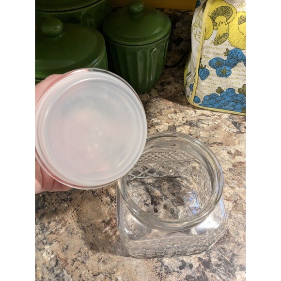 Vtg Anchor Hocking Wexford Clear USA Glass Canister Candy Jar 6.5 In - Picture 4 of 8